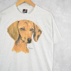 画像1: 90's USA製 犬プリントTシャツ L (1)