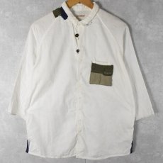 画像1: KAPITAL 刺し子 パッチワークコットンシャツ M (1)