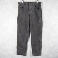 画像1: 90's Levi's 505 USA製 ブラックデニムパンツ W35 (1)