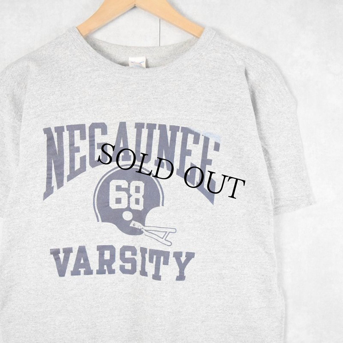 画像1: 80's Champion USA製 トリコタグ "NEGAUNEE VARSITY" プリントTシャツ L (1)