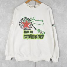 画像1: 90's Heineken "US OPEN 1997" イラストプリントスウェット L (1)