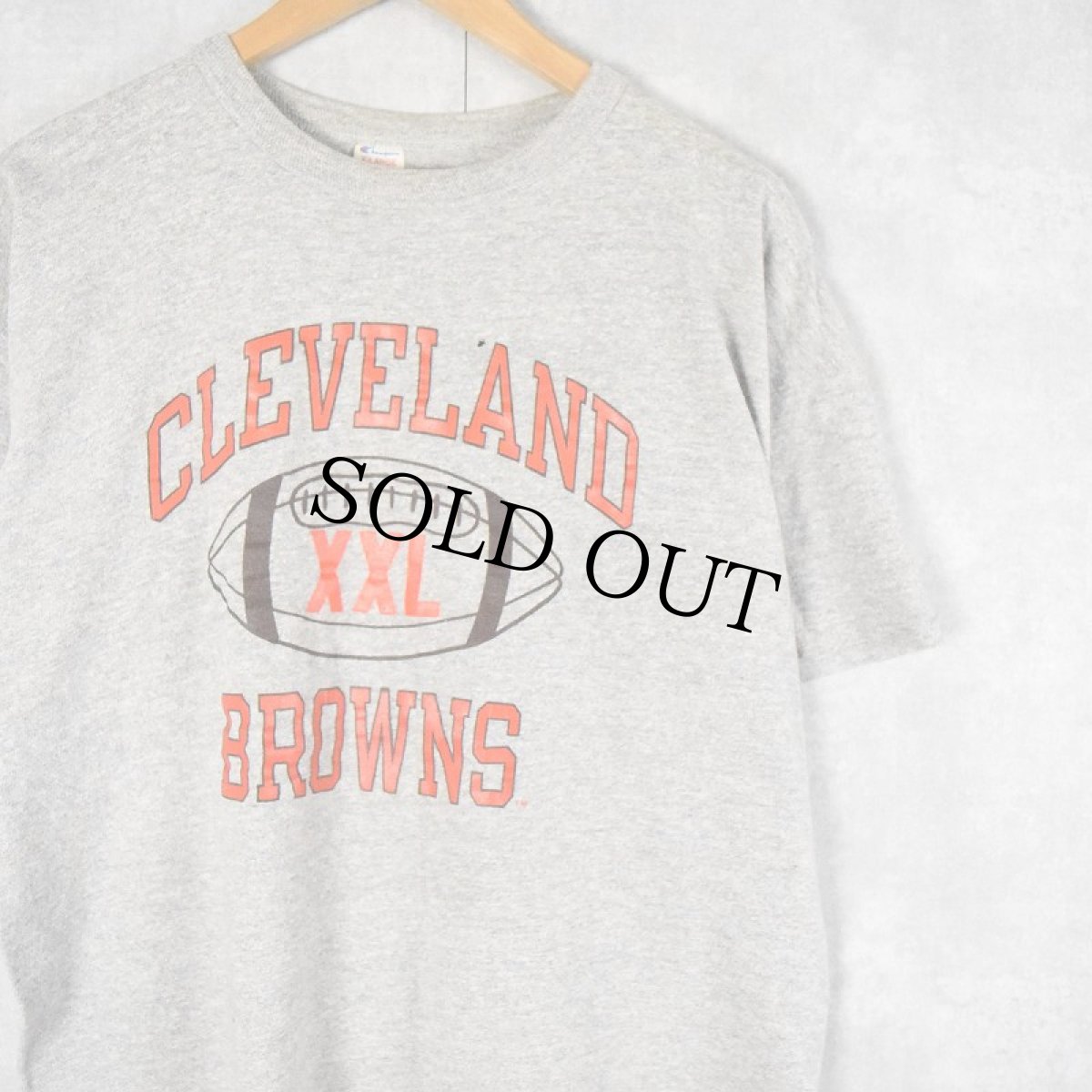 画像1: 80's Champion USA製 トリコタグ "CLEVELAND BROWNS" プリントTシャツ XL (1)