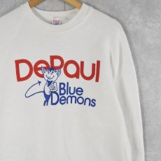 画像1: 80's USA製 "DePaul Blue Demons" ロゴプリントスウェット XL (1)