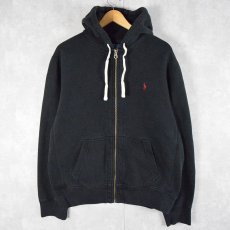 画像1: POLO Ralph Lauren REVERSE WEAVE TYPE スウェットシップパーカー BLACK L (1)