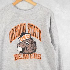 画像1: 80's USA製 "OSU OREGON STATE BEAVERS" プリントスウェット XL (1)