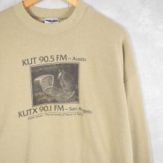 画像1: USA製 "KUT 90.5 FM" ラジオ局プリントスウェット XL (1)