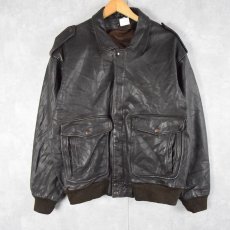 画像1: Echtes Leder レザーフライトジャケット SIZE52 (1)