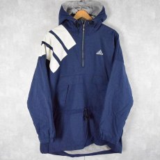 画像1: 2000's adidas 裏フリースナイロンアノラックパーカーS (1)