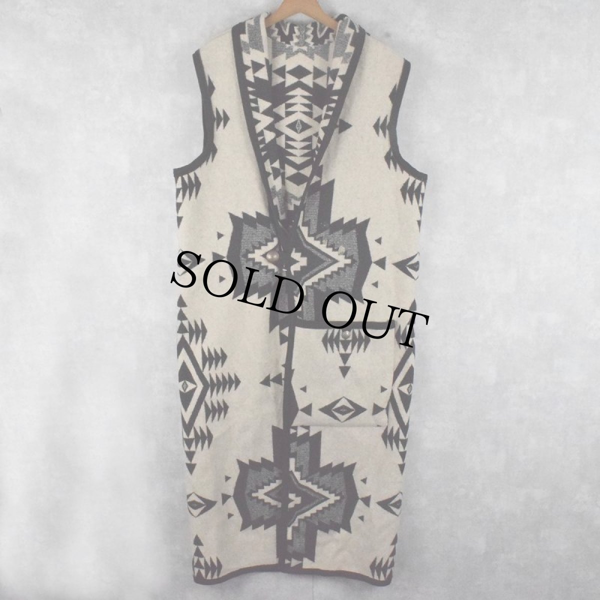 画像2: ネイティブ柄 リバーシブル ガウンベスト (2)
