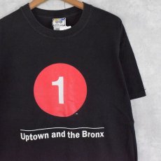 画像1: NYC SUBWAY "Uptown and the Bronx" プリントTシャツ M (1)