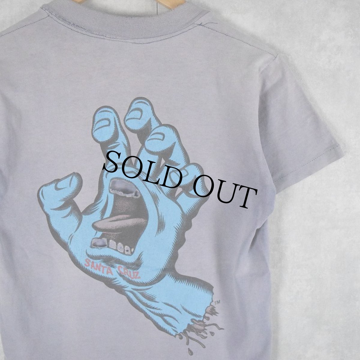 画像2: 80's SANTA CRUZ USA製 "SCREAMING HAND" ロゴプリントTシャツ S (2)