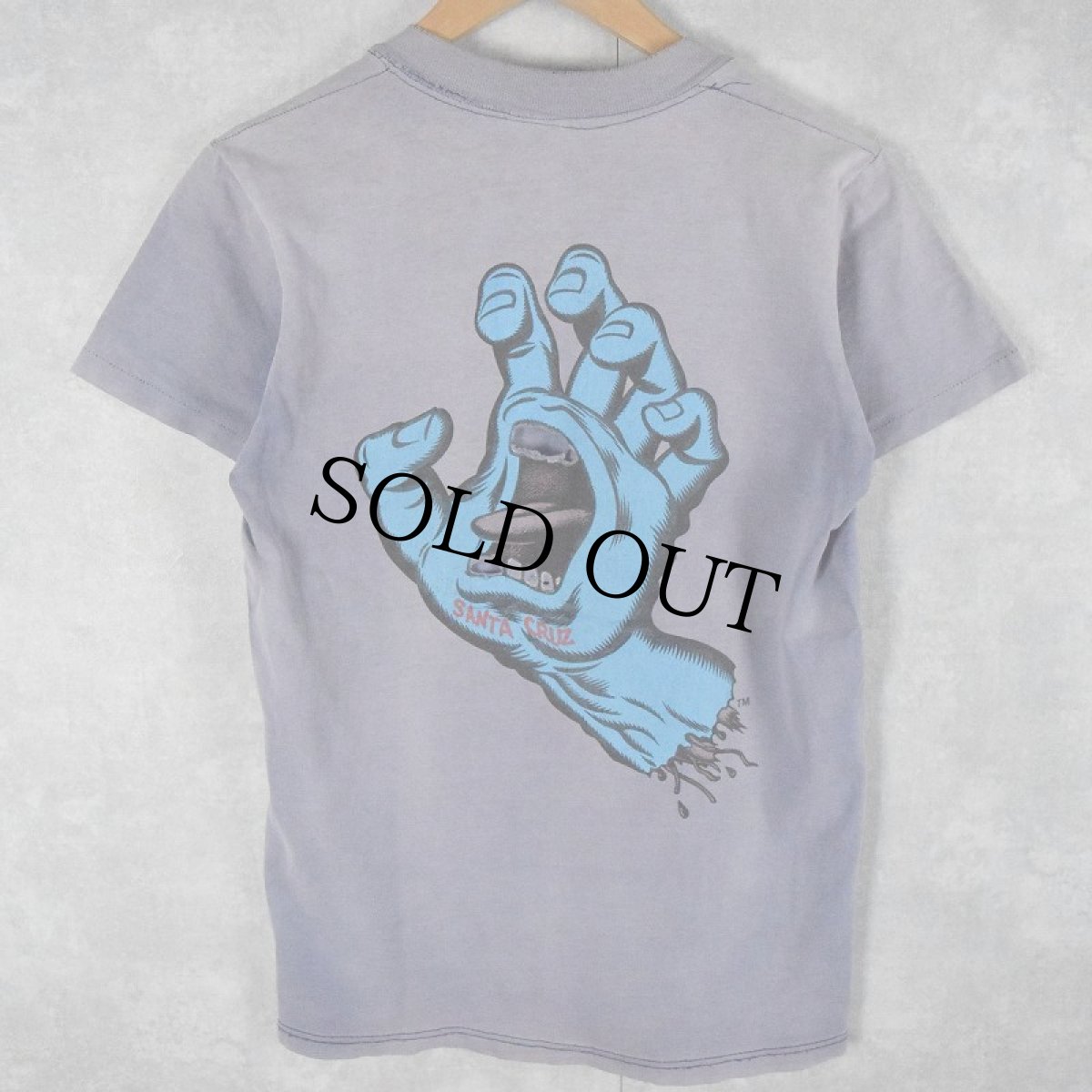画像1: 80's SANTA CRUZ USA製 "SCREAMING HAND" ロゴプリントTシャツ S (1)