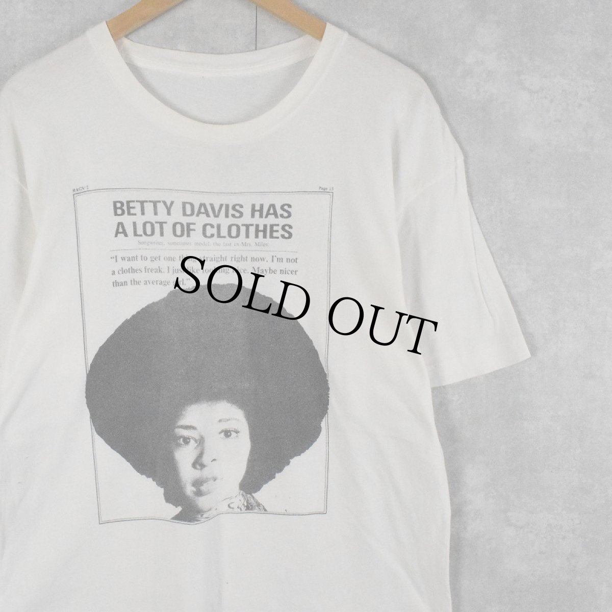 画像1: BETTY DAVIS ファンクロックシンガープリントTシャツ (1)