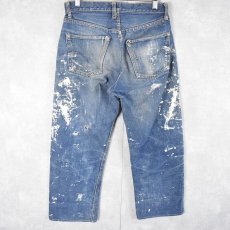 画像2: 50〜60's LEVI'S 501XX "ギャラ入り&オフセット" 紙パッチ ペンキペイントデニムパンツ W29 (2)