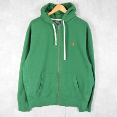 画像1: POLO Ralph Lauren REVERSE WEAVE TYPE ロゴ刺繍 スウェットジップパーカー XL (1)