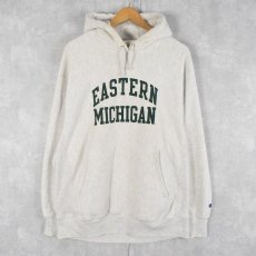 画像1: Champion REVERSE WEAVE "EASTERN MICHIGAN" プリントスウェットフーディ L (1)