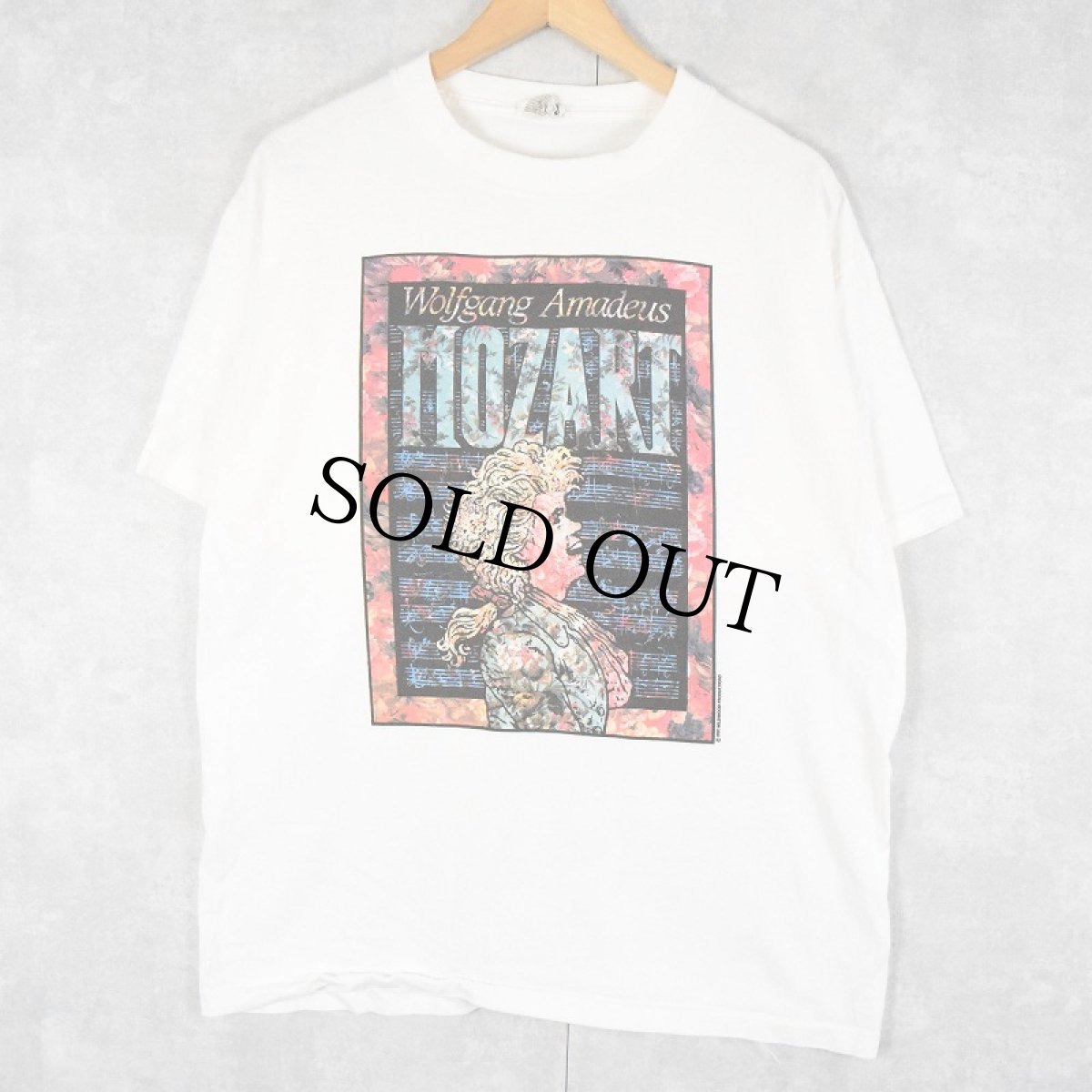 画像1: 90's wildwood productions USA製 "Wolfgang Amadeus Mozart" 音楽家プリントTシャツ XL (1)