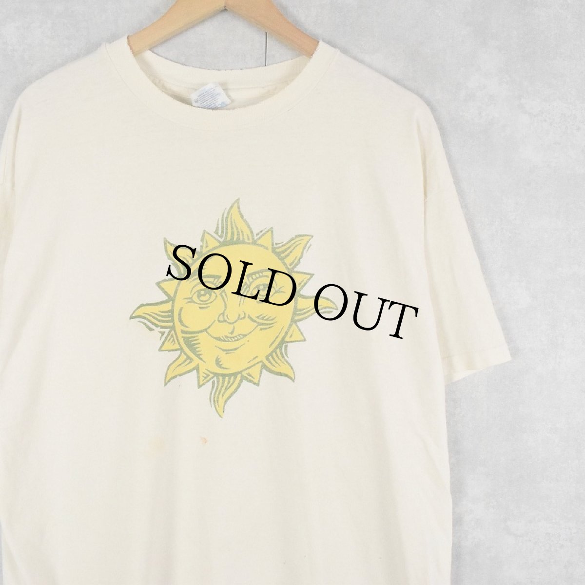 画像1: 【SALE】 90's USA製 "earth preserv" 太陽イラストプリントTシャツ XL (1)