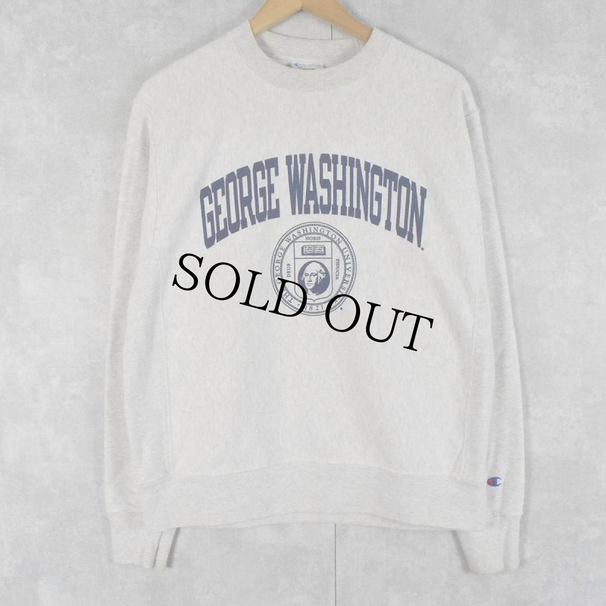 画像1: Champion REVERSE WEAVE "GEORGE WASHINGTON" プリントスウェット M (1)