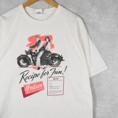 画像1: Indian MOTORCYCLES "Recipe for Fun" バイクプリントTシャツ XL (1)