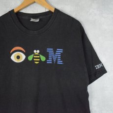 画像1: IBM IT企業ロゴプリントTシャツ L (1)