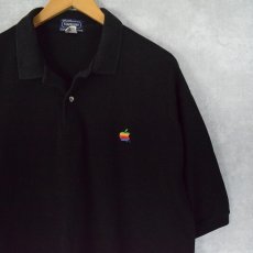 画像1: 80〜90's Apple USA製 レインボーロゴ 刺繍ポロシャツ XXL (1)