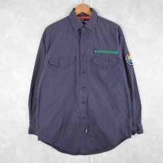 画像1: 90's POLO Ralph Lauren ワッペン付き コットンシャツ S (1)