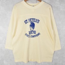 画像1: 70's USA製 "ST. PETER'S STATE CHAMPIONS 1978" フットボールTシャツ XL (1)
