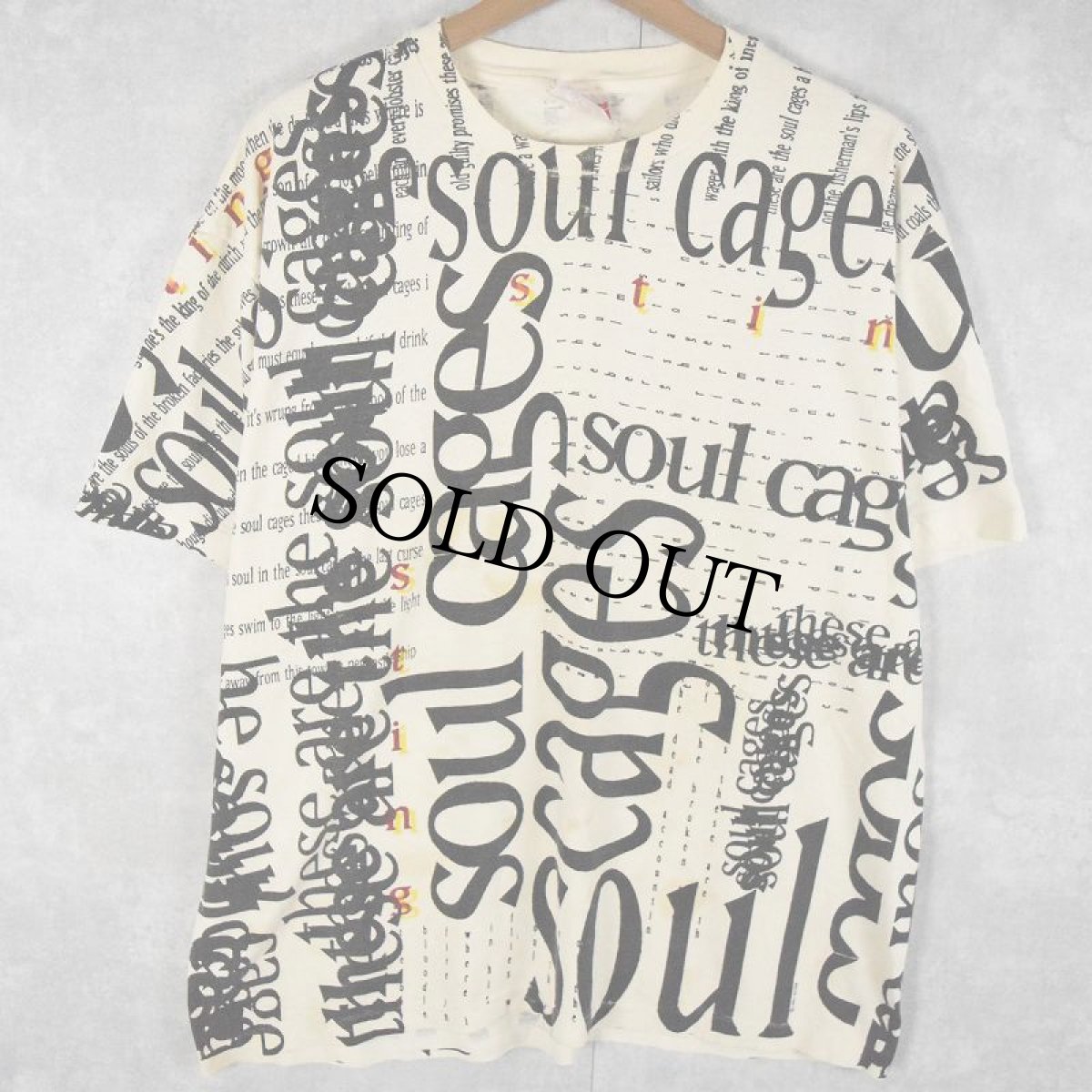 画像1: 90's STING "The Soul Cages" マルチプリント ミュージシャンTシャツ XL (1)