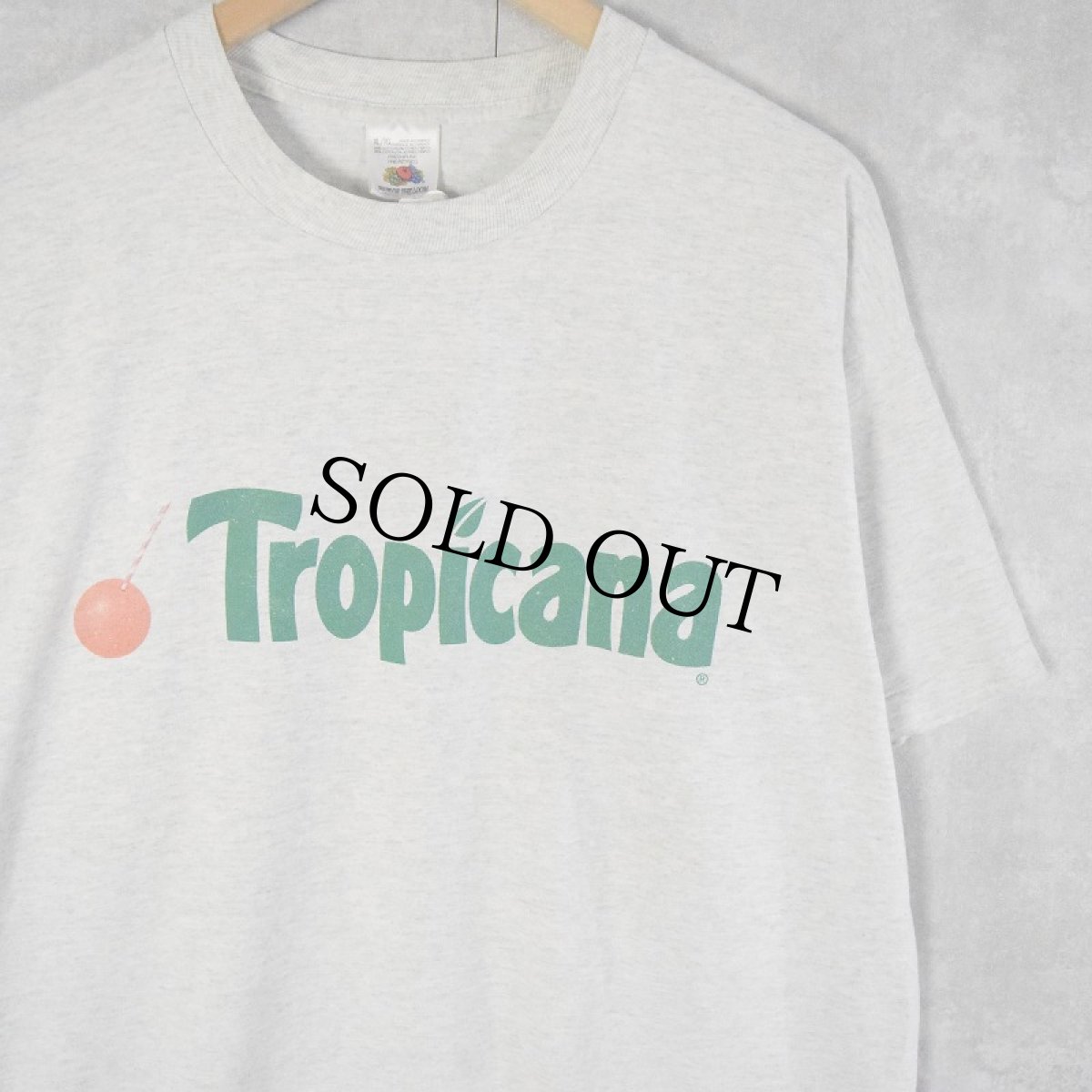 画像1: 90's Tropicana CANADA製 飲料メーカー ロゴプリントTシャツ XL (1)