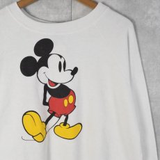 画像1: 80's Disney MICKEY MOUSE USA製 キャラクタープリントスウェット XL (1)