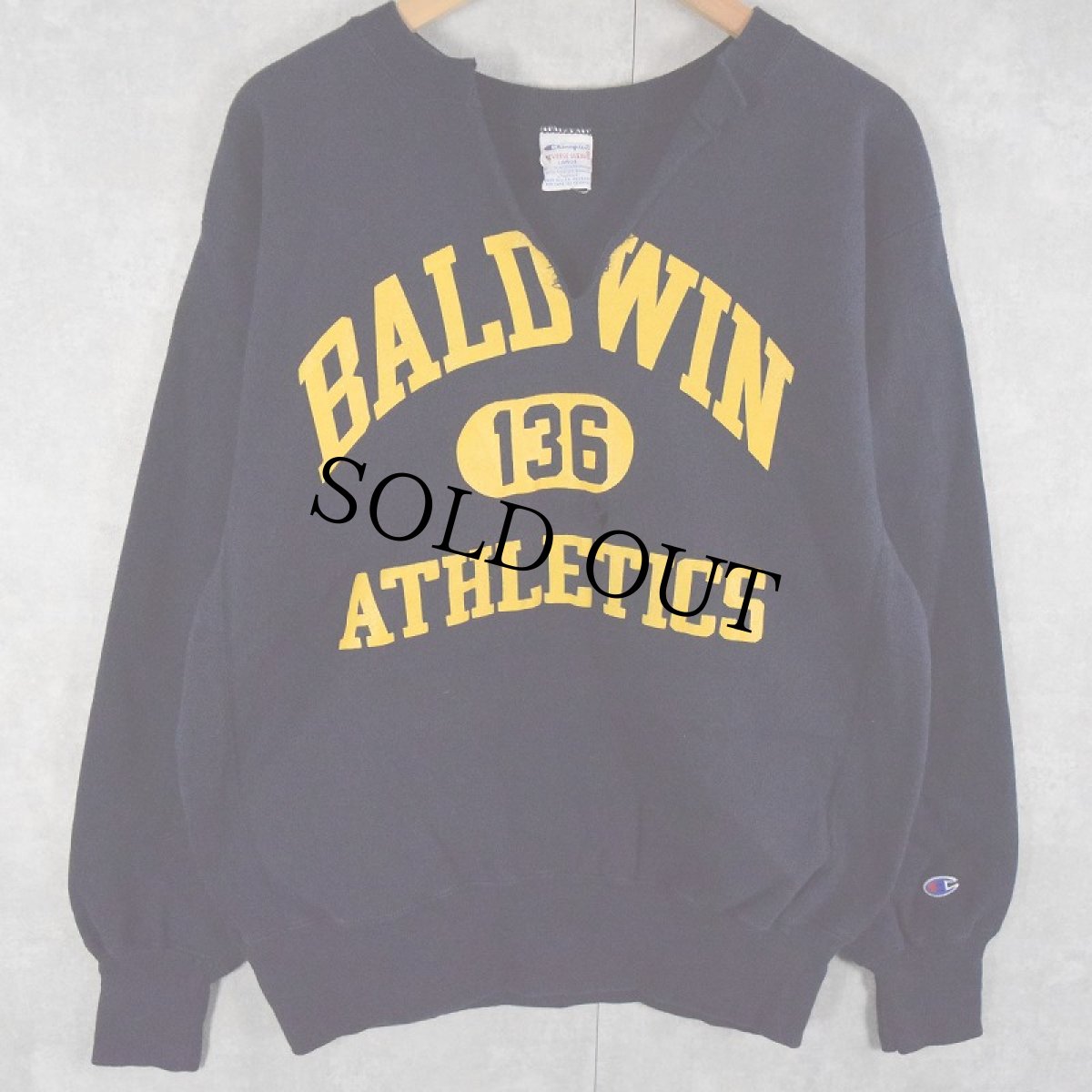 画像1: 90's Champion REVERSE WEAVE "BALD WIN ATHLETICS" スウェット L (1)