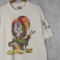 画像1: 90's CANADA製 不思議の国のアリス "マッドハッター" キャラクタープリントTシャツ XL (1)