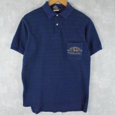 画像2: 90's Ralph Lauren POLO SPORTSMAN USA製 ボーダー柄 刺繍入りポロシャツ M (2)