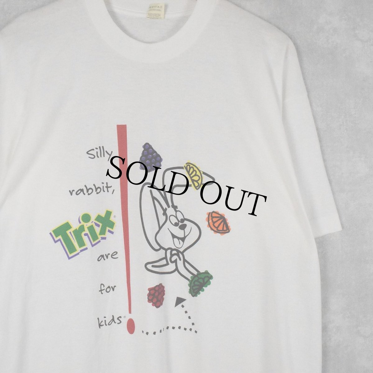 画像1: 80〜90's Trix USA製 シリアル企業 キャラクタープリントTシャツ XL (1)