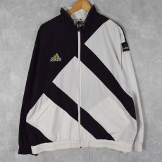 画像1: 90's adidas EQUIPMENT ロゴ刺繍 切り替えデザインジップジャケット L (1)