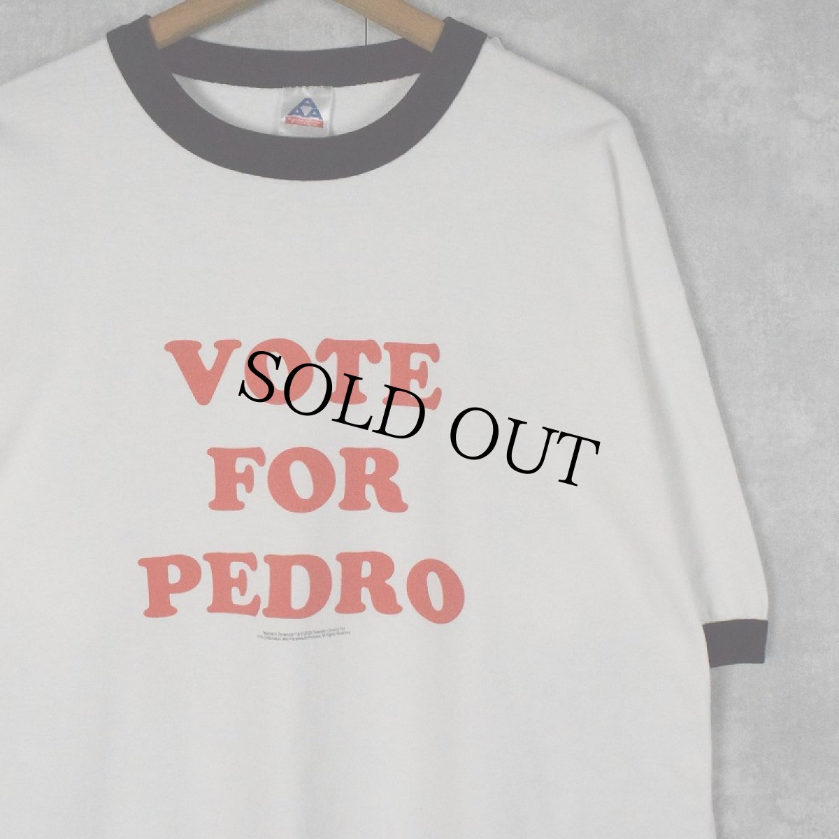 画像1: 2000's "VOTE FOR PEDRO" コメディ映画プリントリンガーTシャツ XL (1)