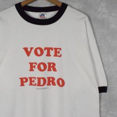 画像1: 2000's "VOTE FOR PEDRO" コメディ映画プリントリンガーTシャツ XL (1)