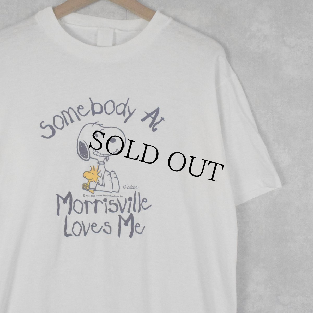 画像1: 80〜90's SNOOPY "Morrisville Loves Me" キャラクタープリントTシャツ (1)