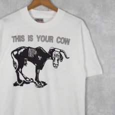 画像1: 90's Suga-Lik "THIS IS YOUR COW" イラストTシャツ L (1)