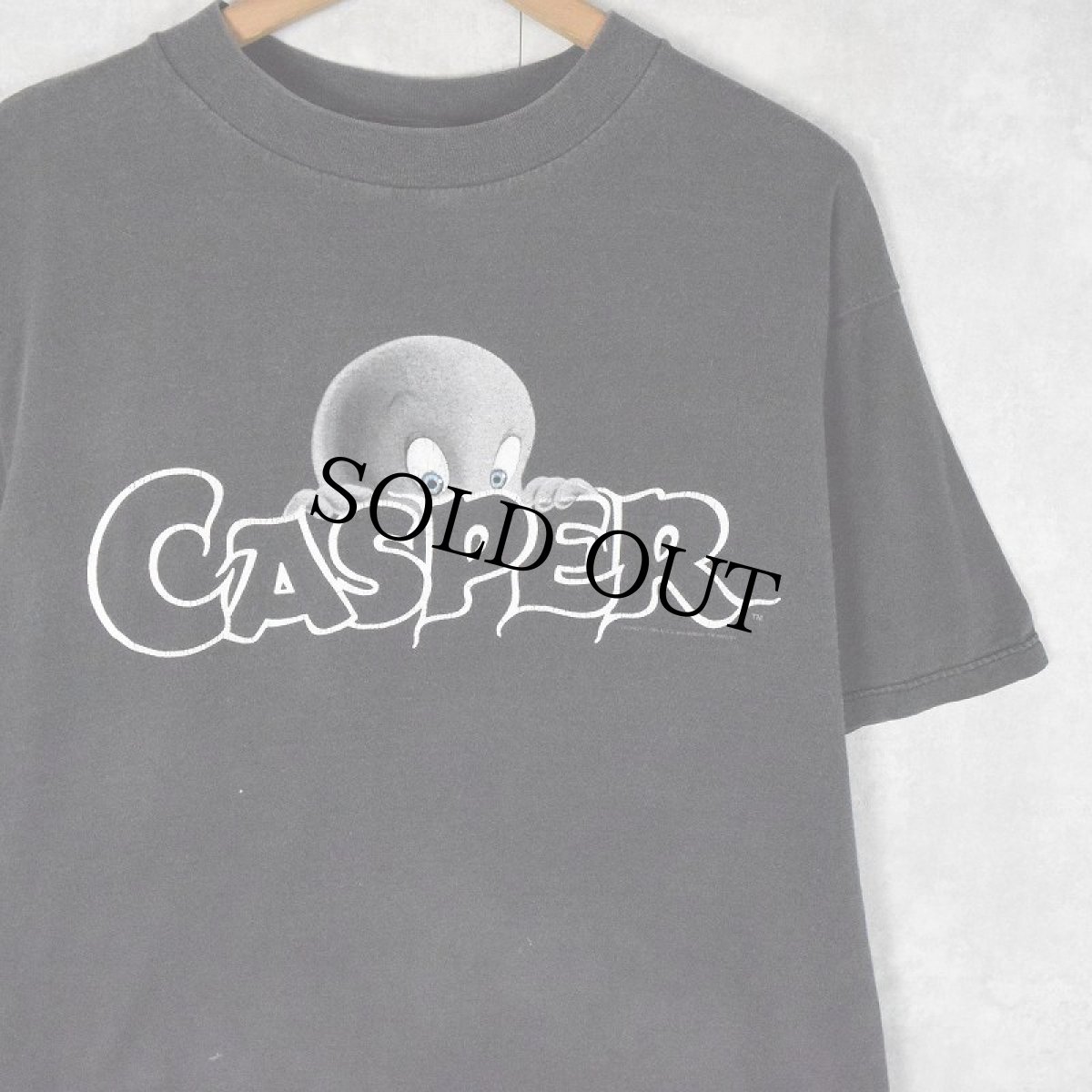 画像1: 90's CASPER キャラクタープリントTシャツ BLACK XL (1)