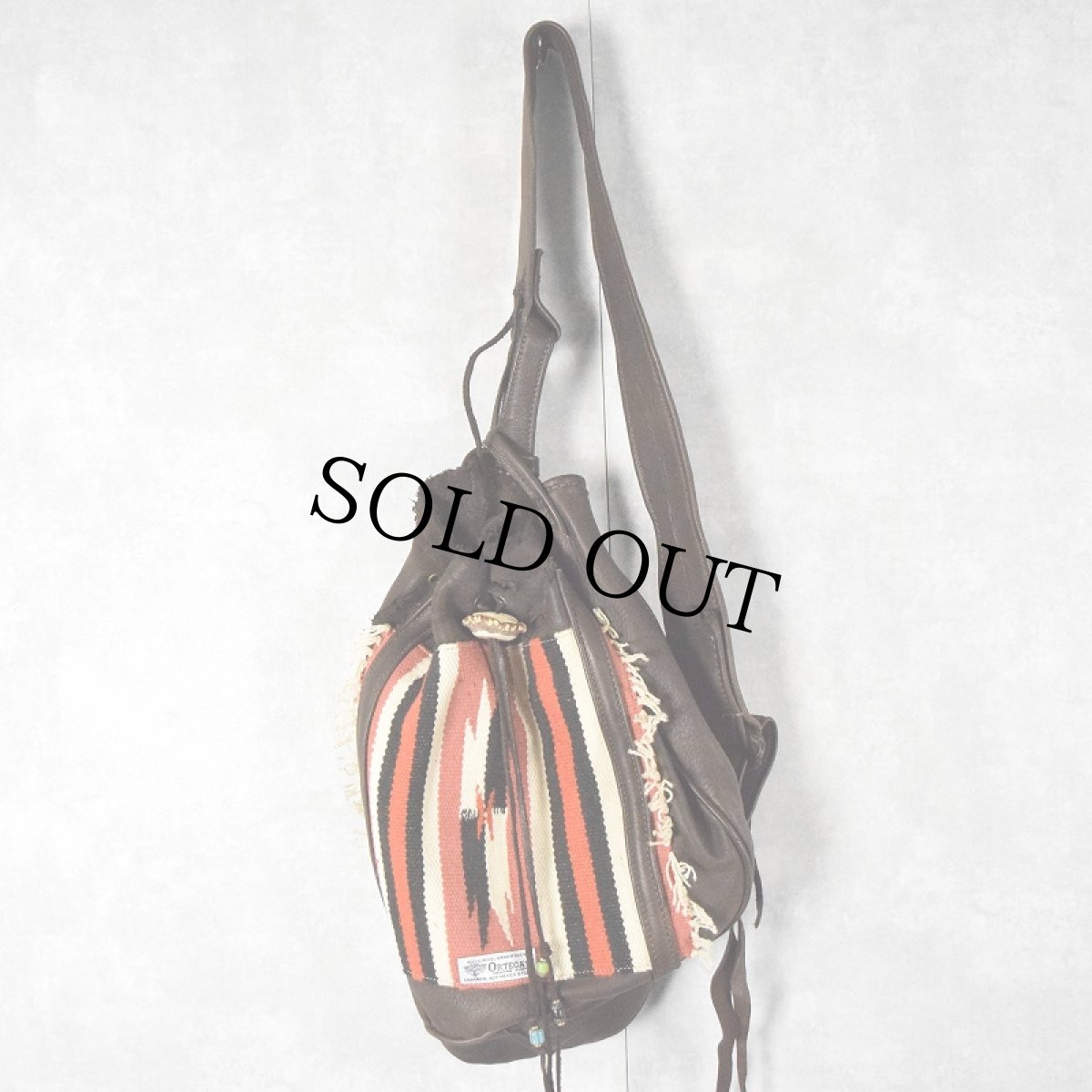 画像2: ORTEGA'S ラグ×レザーショルダーバッグ (2)