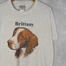 画像1: 90's "Brittany" 犬イラストTシャツ L (1)