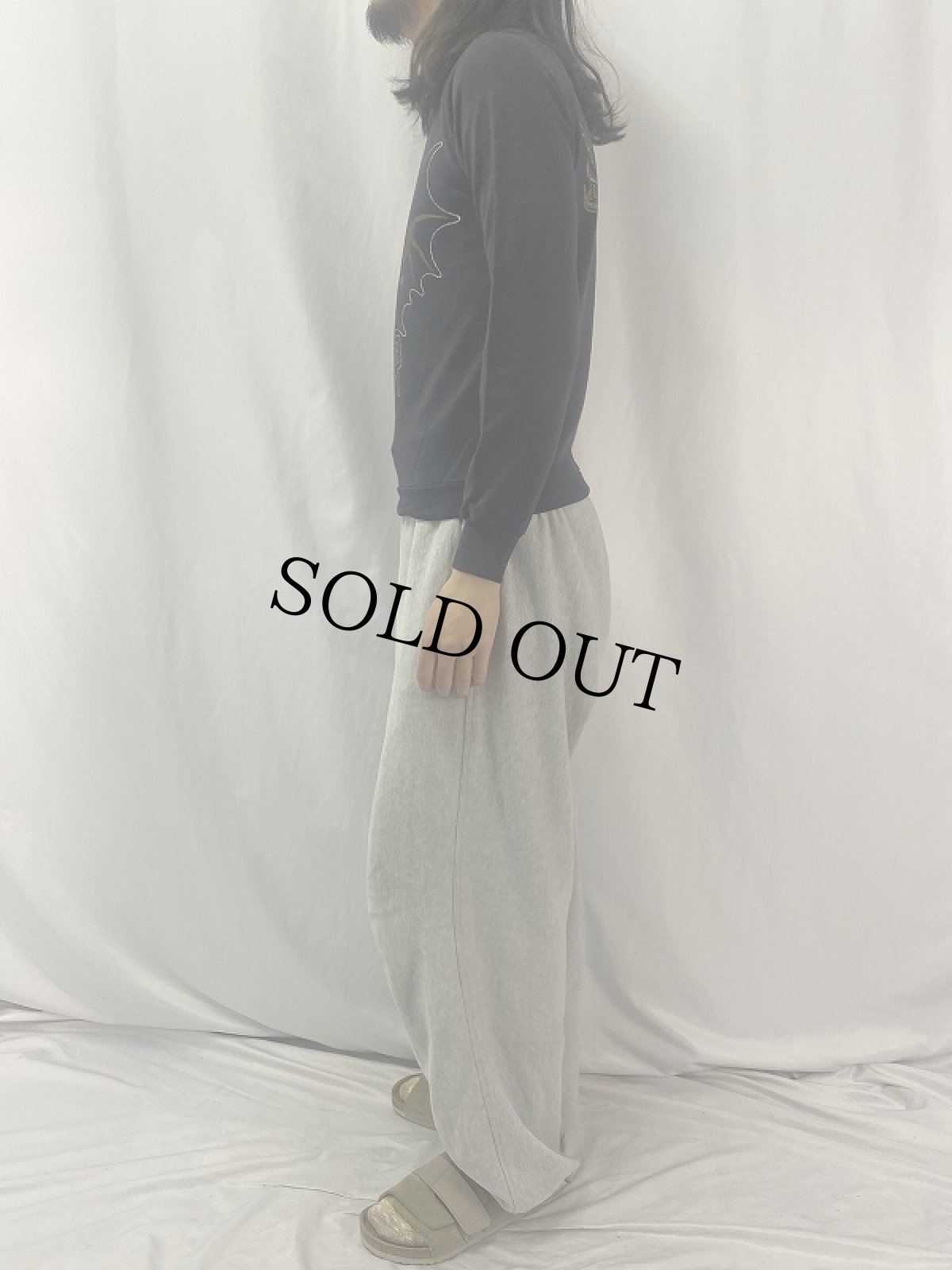 画像3: 80's HARLEY-DAVIDSON "SKULL WING" ロゴプリントスウェット BLACK (3)