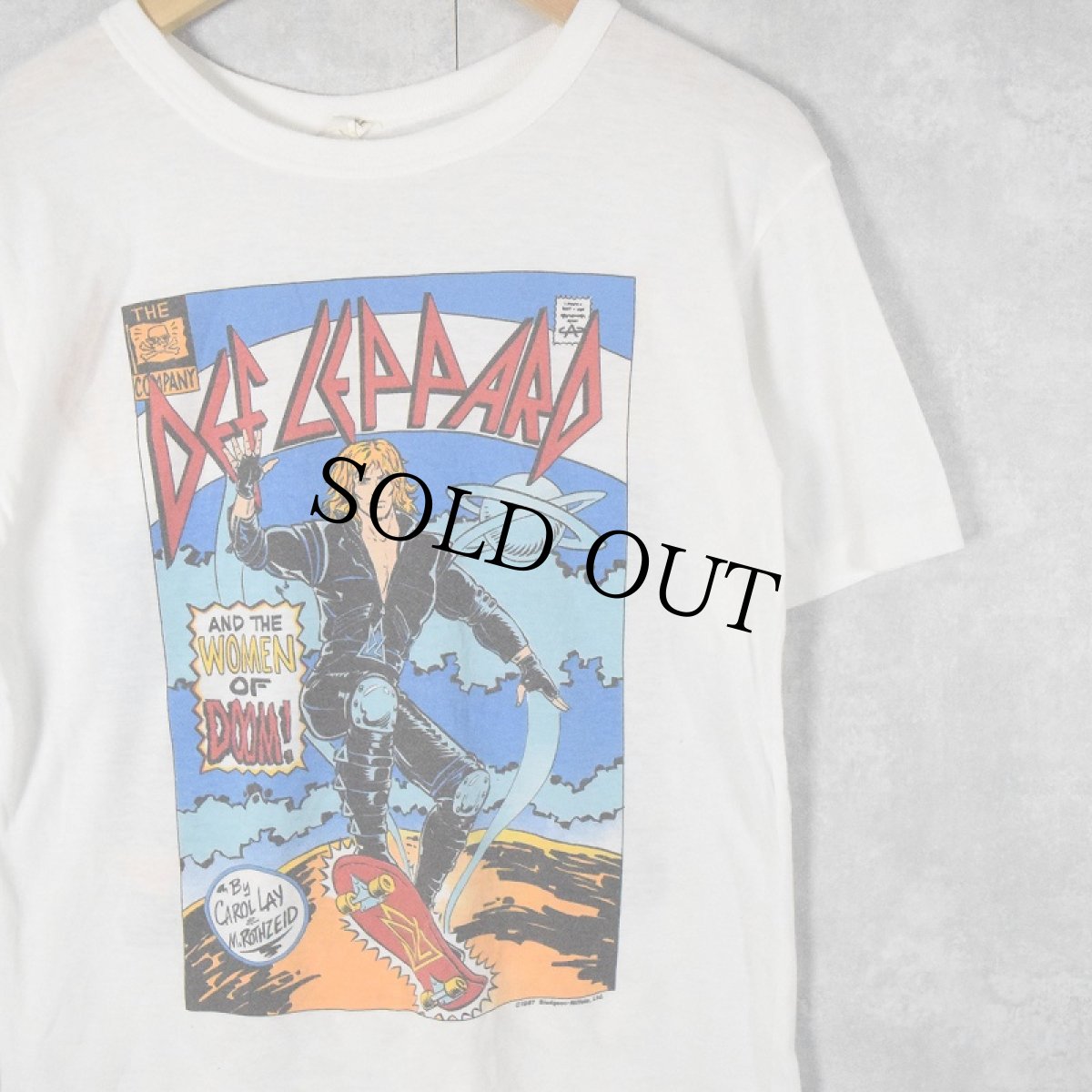 画像1: 80's DEF LEPPARD USA製 "Women Of Doom Hysteria 1987" ロックバンドプリントTシャツ M (1)