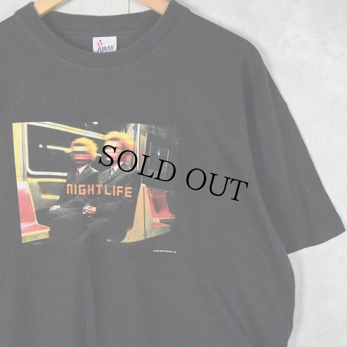 画像1: 2000's PET SHOP BOYS "nightlife" シンセポップデュオ プリントTシャツ BLACK L (1)