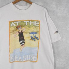 画像1: 90's Mary Engelbreit USA製 "AT THE SEASIDE" イラストTシャツ (1)