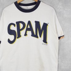 画像1: 90's SPAM USA製 プリントリンガーTシャツ L (1)