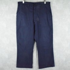 画像1: 70's U.S.NAVY TROUSERS DARK BLUE ユーティリティーベイカーパンツ 36R (1)