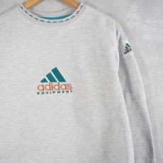 画像1: 90's adidas EQUIPMENT ロゴ刺繍スウェット L (1)